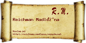 Reichman Madléna névjegykártya